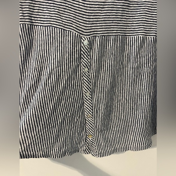 Adrienne Vittadini 100% Linen striped  3/4 Sleeve Tunic (J107) - Picture 9 of 9